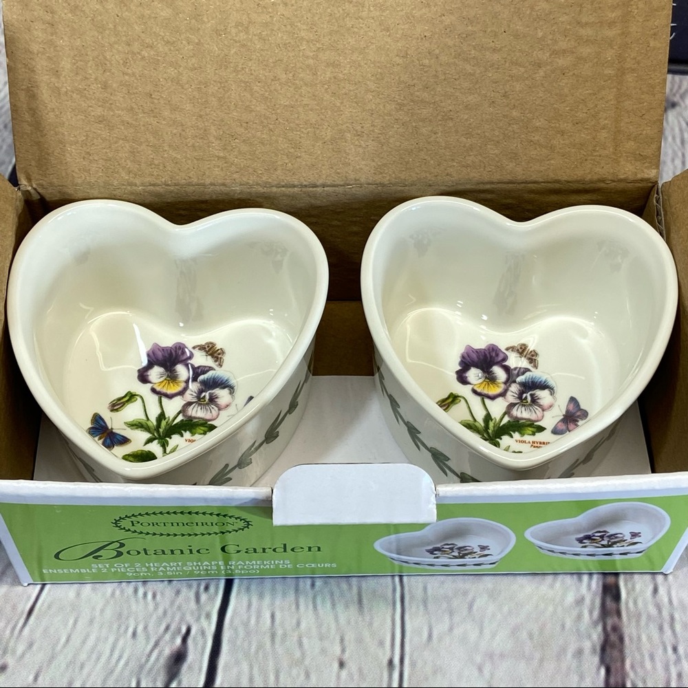 PORTMEIRION Botanic Garden Decorative Heart Ramekin Set-NIB-🔥FINAL PRICE🔥 - Picture 5 of 14